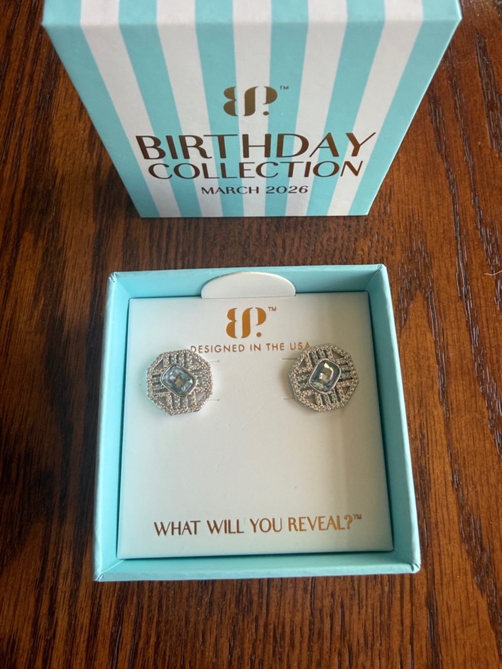 Bomb Party March 2026 Aquamarine & Silver Lillah Stud Earrings
